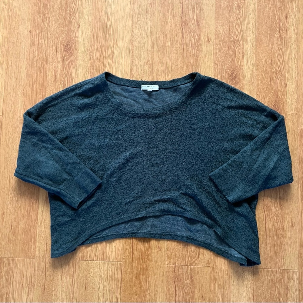 Truly Madly Deeply Urban Outfitters Green Terry Sweatshirt High Low Cropped M
